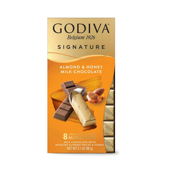 Almond & Honey Milk Signature Mini Bars, 8pc - GODIVA Chocolates UK