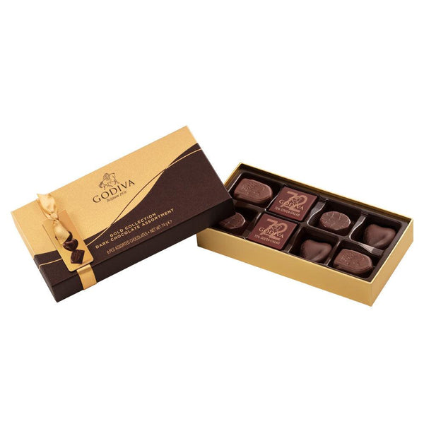 Dark Chocolate Gold Box, 8pc - GODIVA Chocolates UK