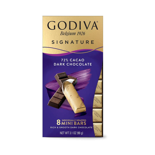 72% Dark Signature Mini Bars, 8pc - GODIVA Chocolates UK