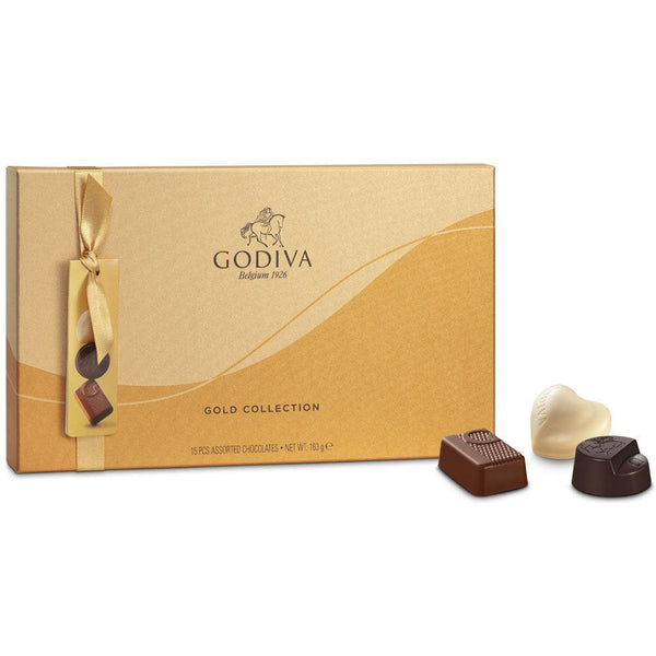 Assorted Chocolate Gold Gift Box, 15 pc - GODIVA Chocolates UK