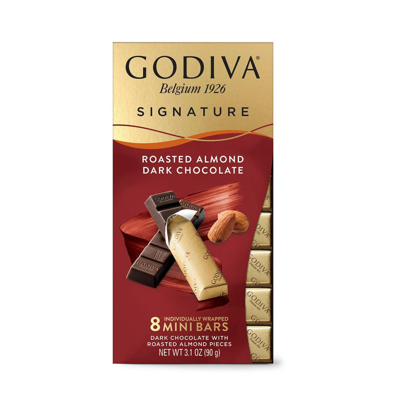 Dark Roasted Almond Signature Mini Bars, 8pc - GODIVA Chocolates UK