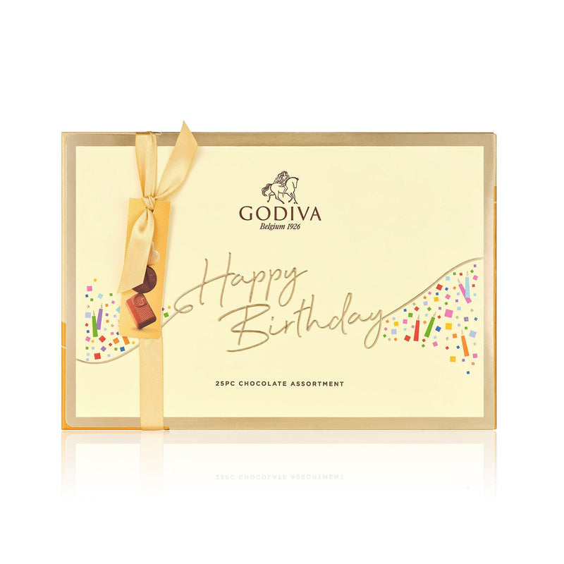 Happy Birthday Assorted Gold Box, 25pcs - GODIVA Chocolates UK