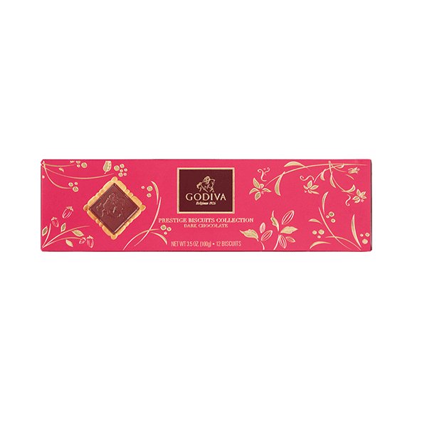 Lady Godiva Lait Prestige Dark Chocolate Biscuits, 12pc - GODIVA Chocolates UK