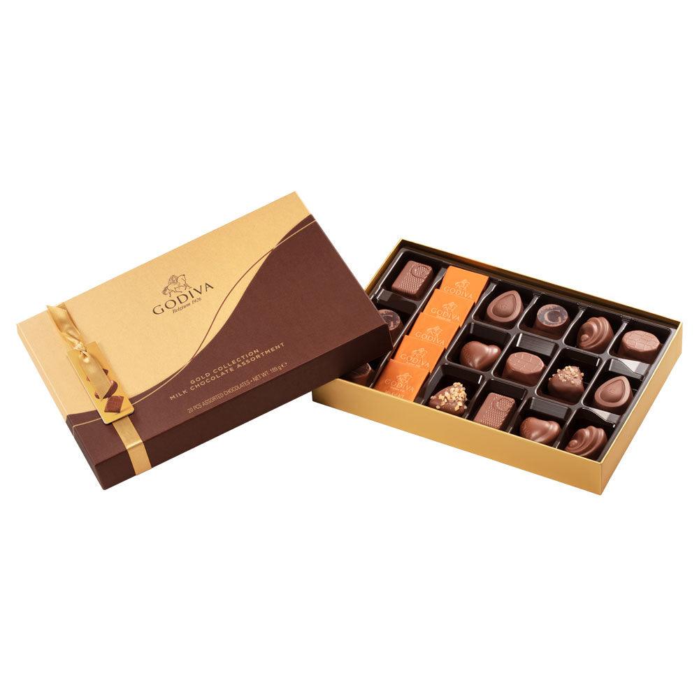 Milk Chocolate Assorted Box 20pc GODIVA Chocolates UK milk-chocolate-assorted-box-20pc-godiva-chocolates-uk